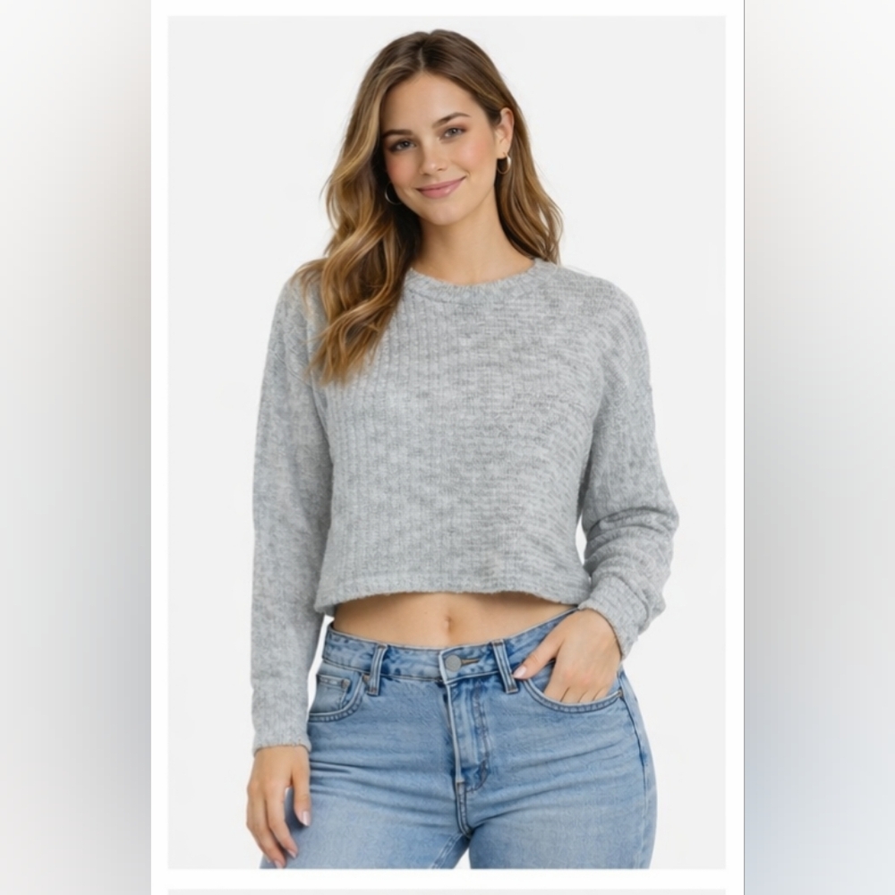 Noisy May Boxy Grey Knit Sweater